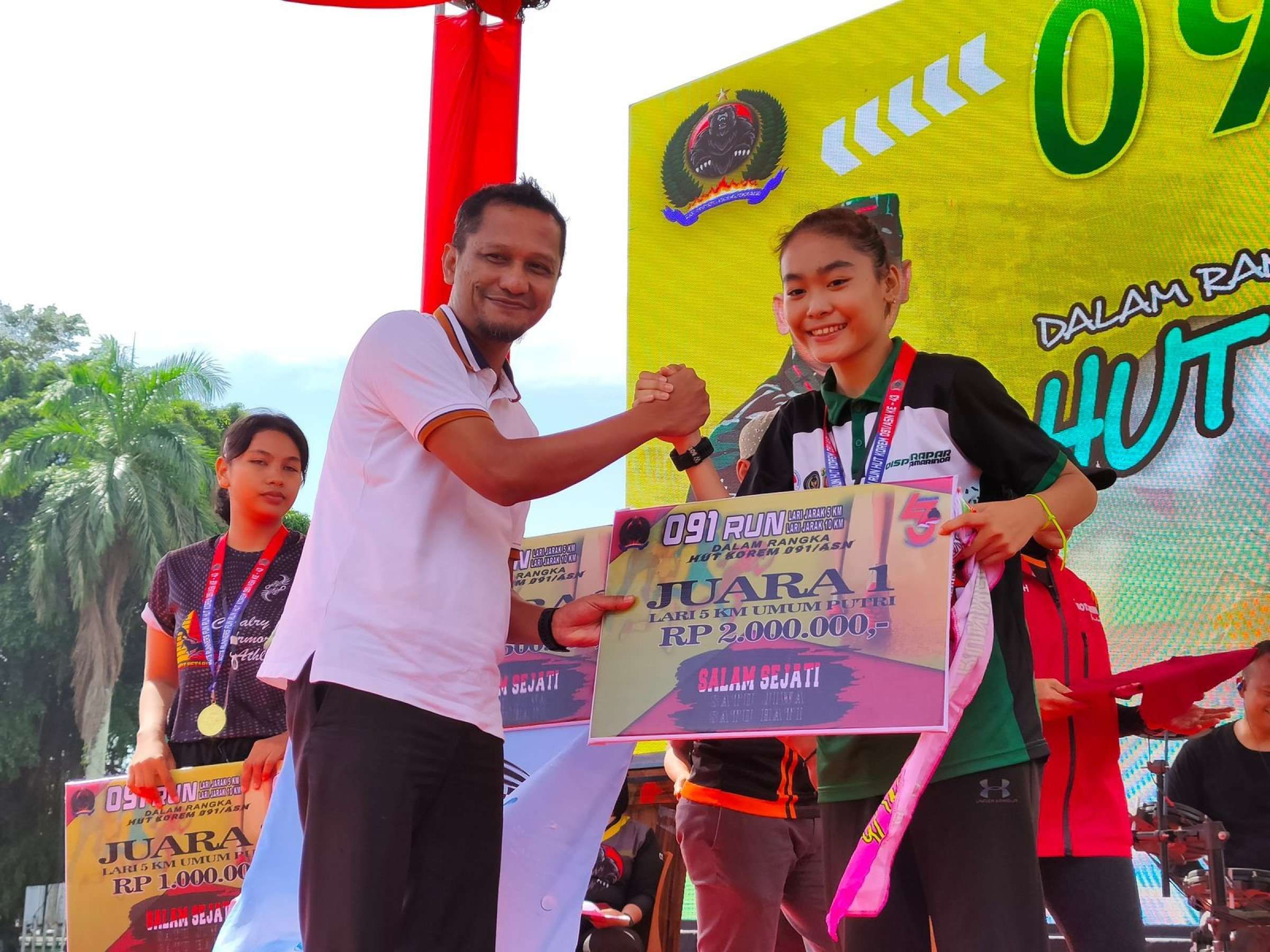 Hadiri HUT Korem 091/ASN, Nidya Listiyono Ingatkan Pentingnya Olahraga Dan PHBS